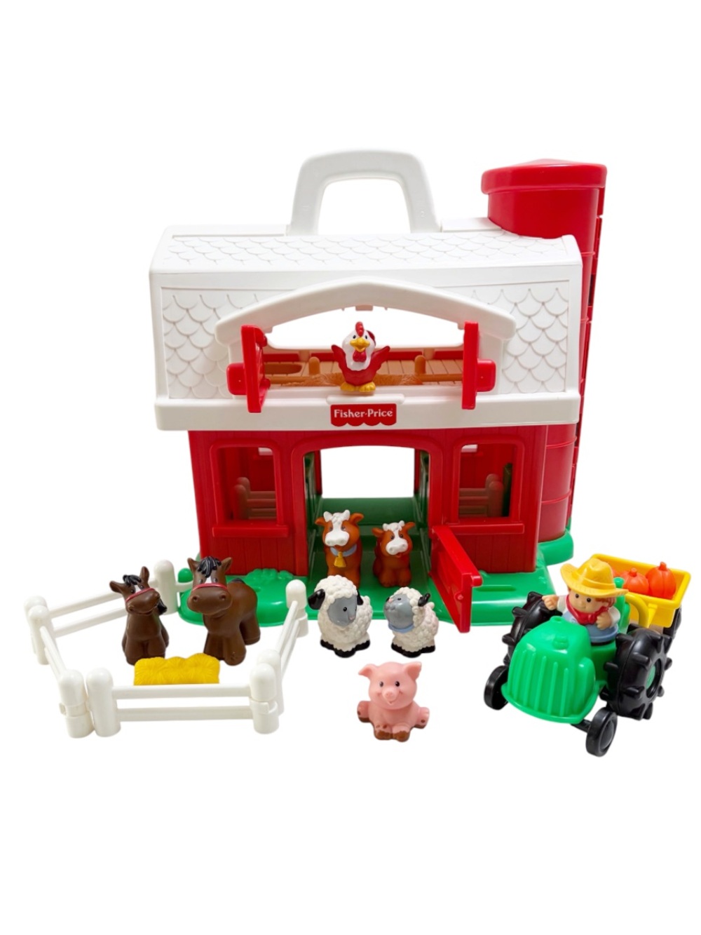 Fisher Price | Vintage Little People Barn Farm #2590 Animals Tractor Farmer
